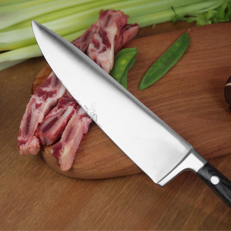 8 inch stainless steel western-style kitchen chef knife multi-purpose cutter 7 cr17 steel colour wood handle kitchen kitchen knife
